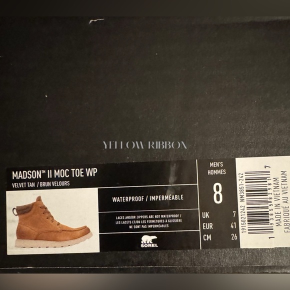 🆕 SOREL | MADSON II MOC TOE BOOT | VELVET TAN | MEN’S US 8 - Picture 8 of 9